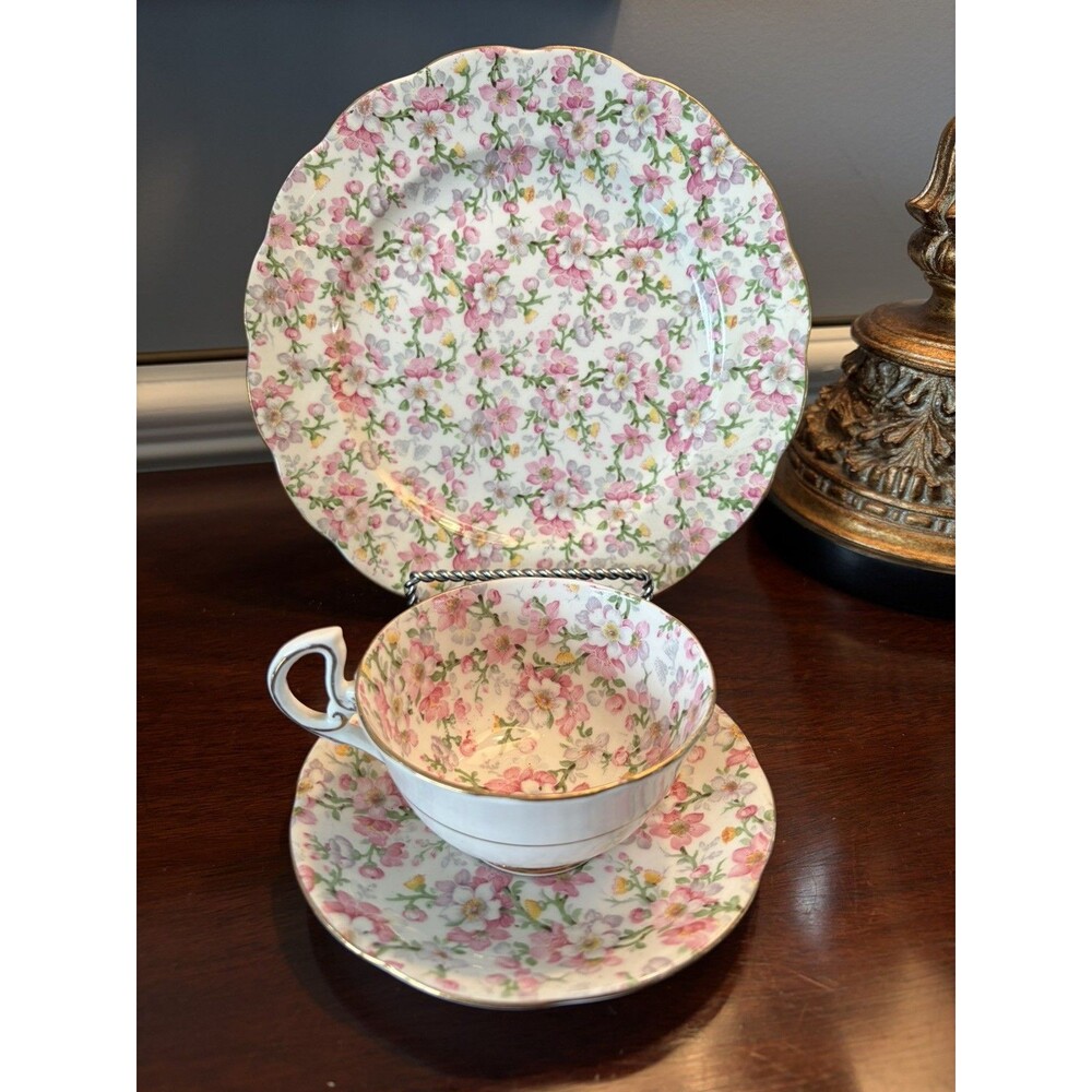Royal Standard May Medley Tea Set Teacup Saucer Dessert Plate Bone China READ
